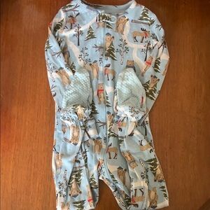 🍊5/$25 The Childrens Place Blue Kids Pajamas with Bear Print size 3T